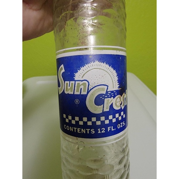 Rare Vintage Antique Soda Pop Glass Bottle Sun Crest Blue Label Clear Atlanta‎ - Picture 4 of 7